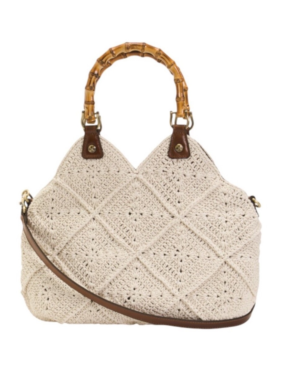 PATRICIA NASH Delphi Cotton Crochet And Leather Crossbody
